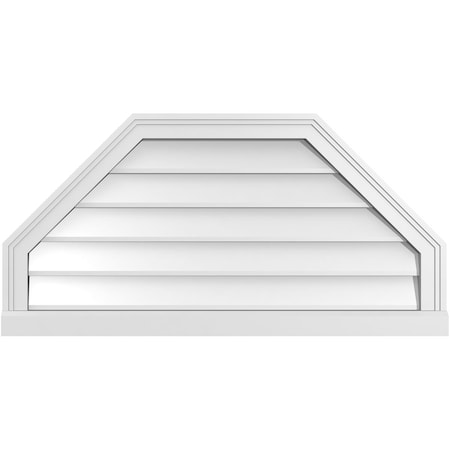 Ekena Millwork Octagonal Top Surface Mount PVC Gable Vent w/ 2"W x 2"P Brickmould Sill Frame, 36"W x 18"H GVPOT36X1803SN